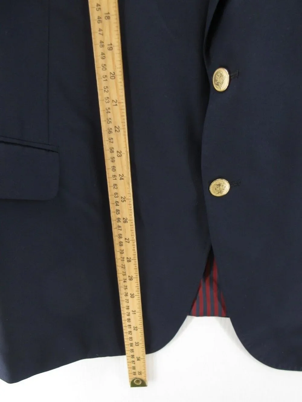 Oxxford Clothes Sport Coat 50 Navy Blazer Wool Gold Buttons Union Made